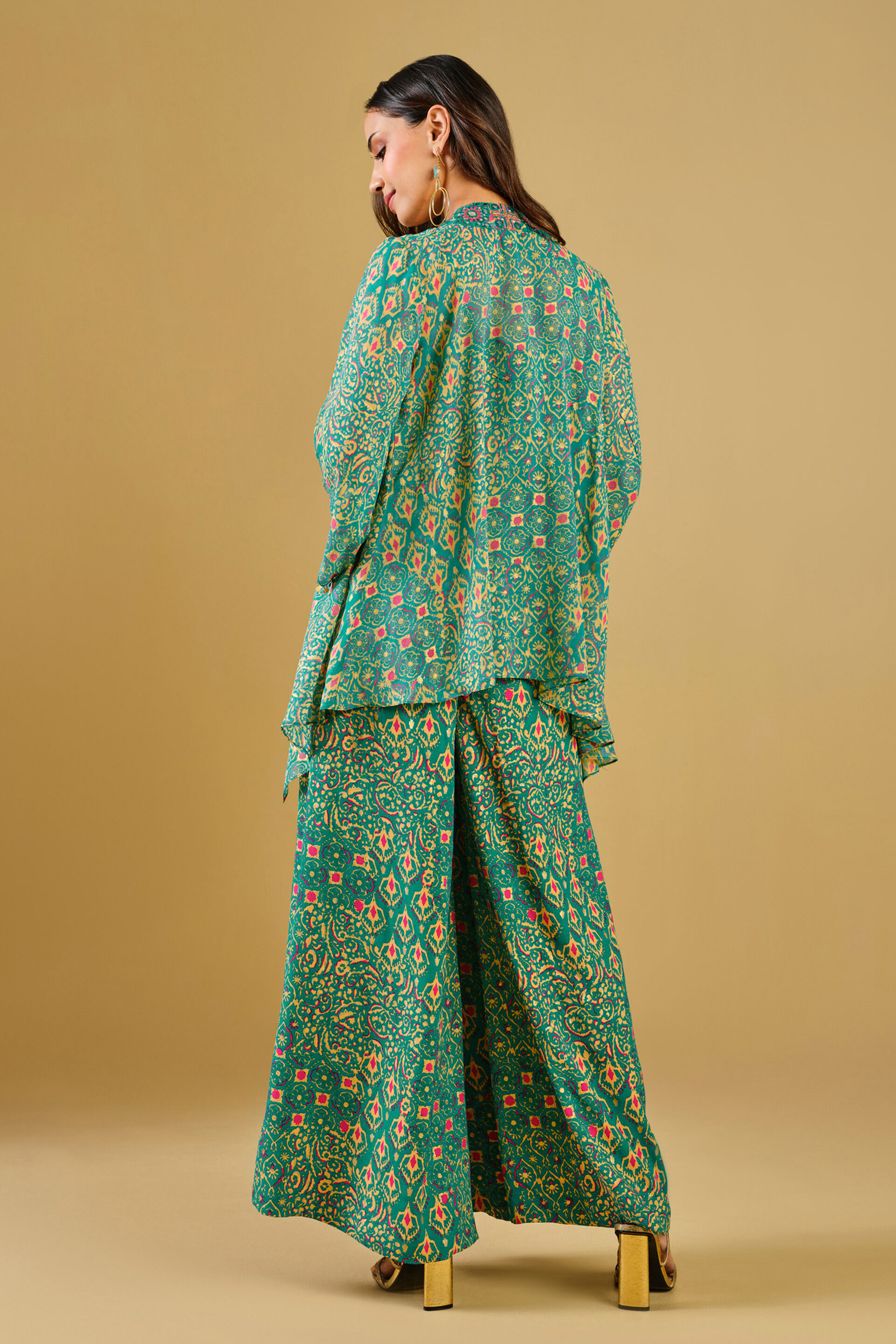 Teal Festive Crop Top Co-ord, Teal, image 13